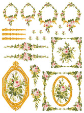 Load image into Gallery viewer, Petite Fleur Pink IOD Paint Inlay