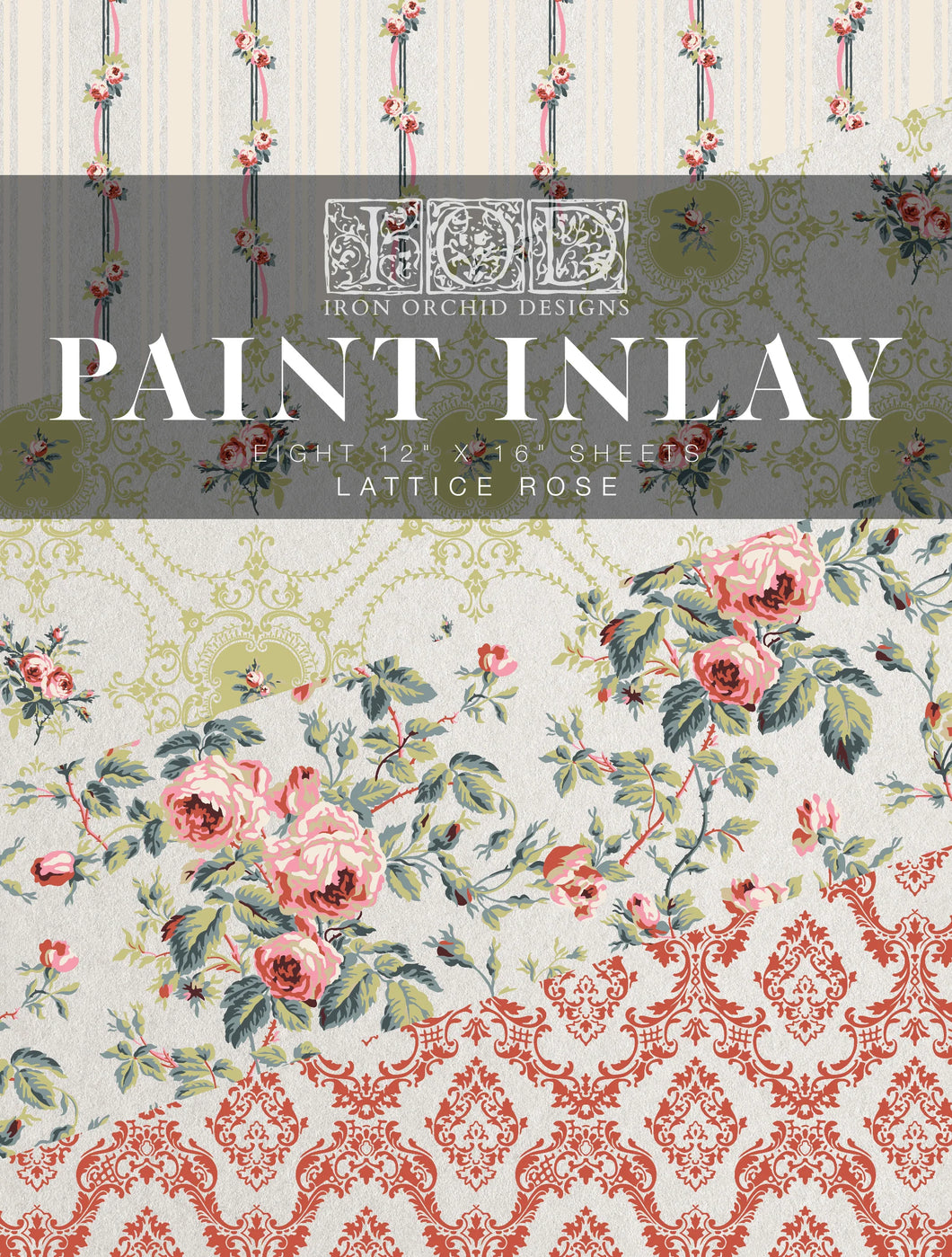 Latice Rose IOD Paint Inlay