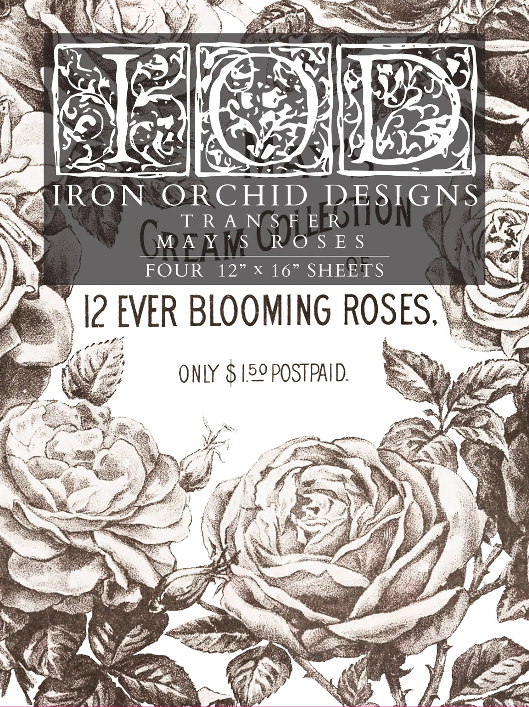 May's Roses IOD Transfers 12X16 Pad
