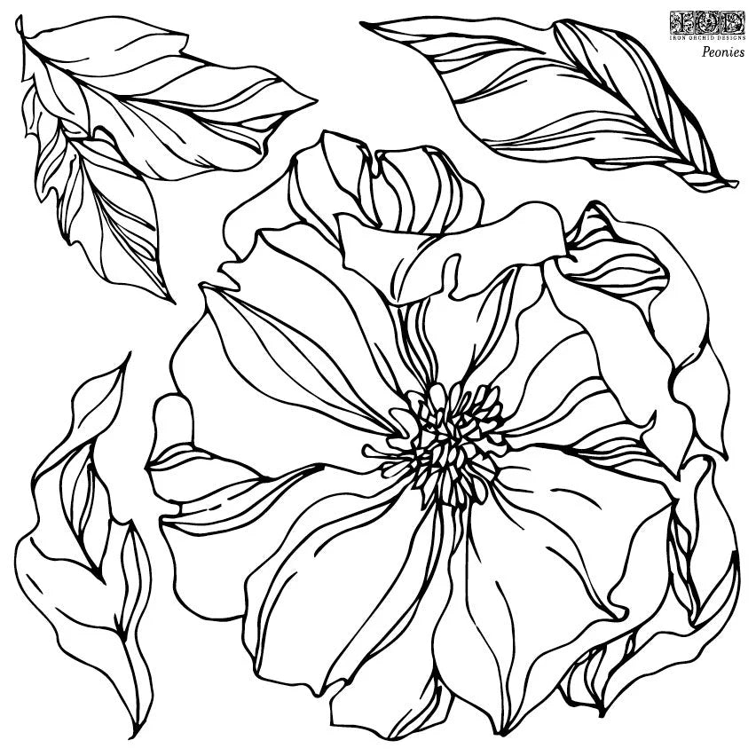 Peonies IOD Decor Stamp